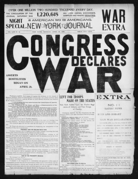 Congress declares war N.Y Journal