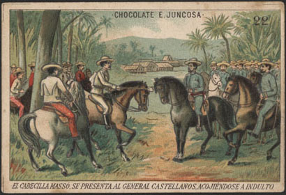 Cuban leader Bartolome Maso receiving a pardon