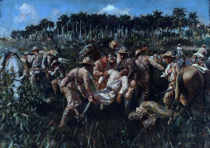 Death of General Antonio Maceo painted by Menocal